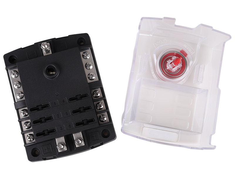 Fuse Box With Positive & Negative Busbars - 6 Way