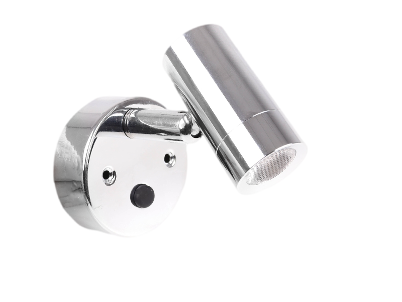 Nano 12V LED Spot Light With USB Socket - Chrome