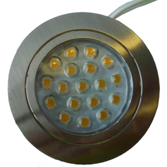 Dimatec Recessed LED 'Touch' Down light - Nickel (Warm White)