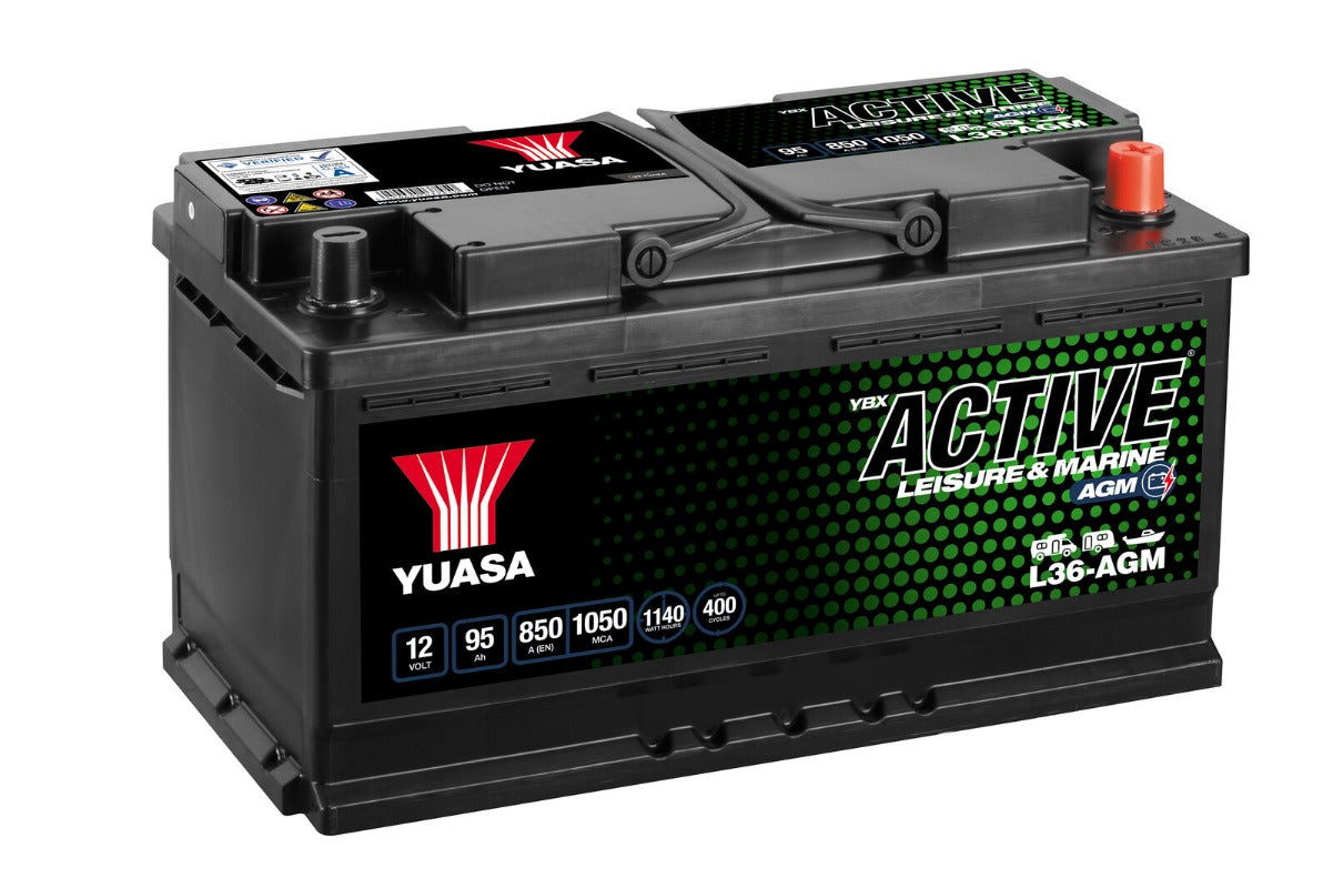 Yuasa L36-AGM Active Leisure AGM Battery 12V 95Ah 850A Class A battery
