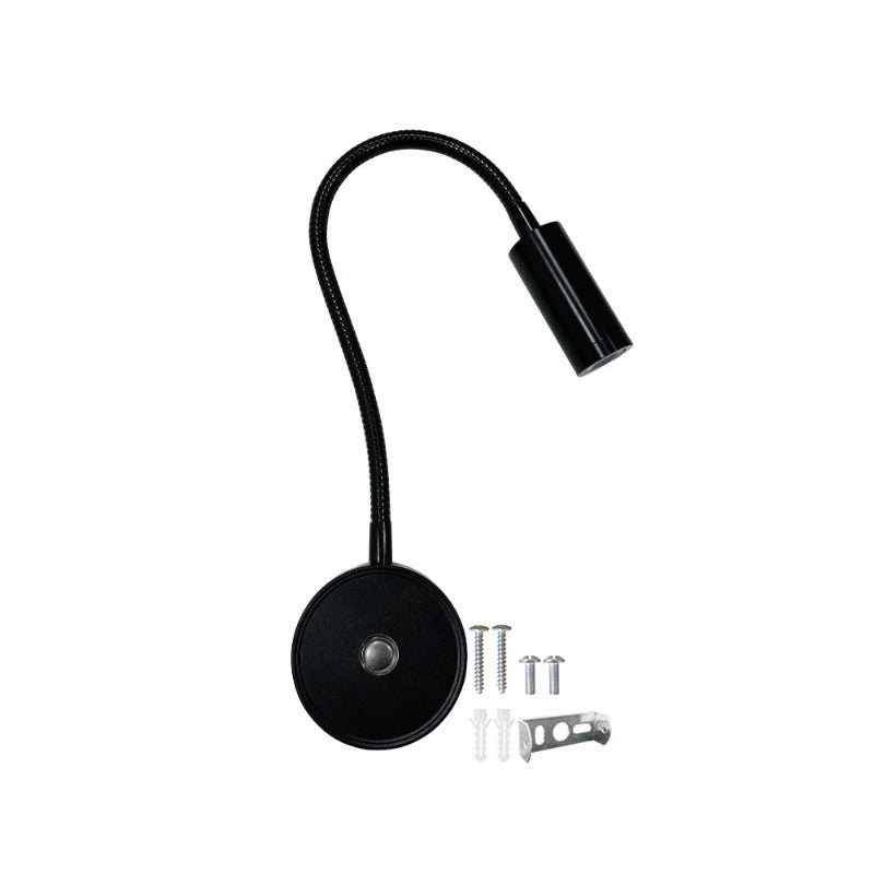 Black 12v LED Flexi Reading Map Light USB Campervan Van Conversion