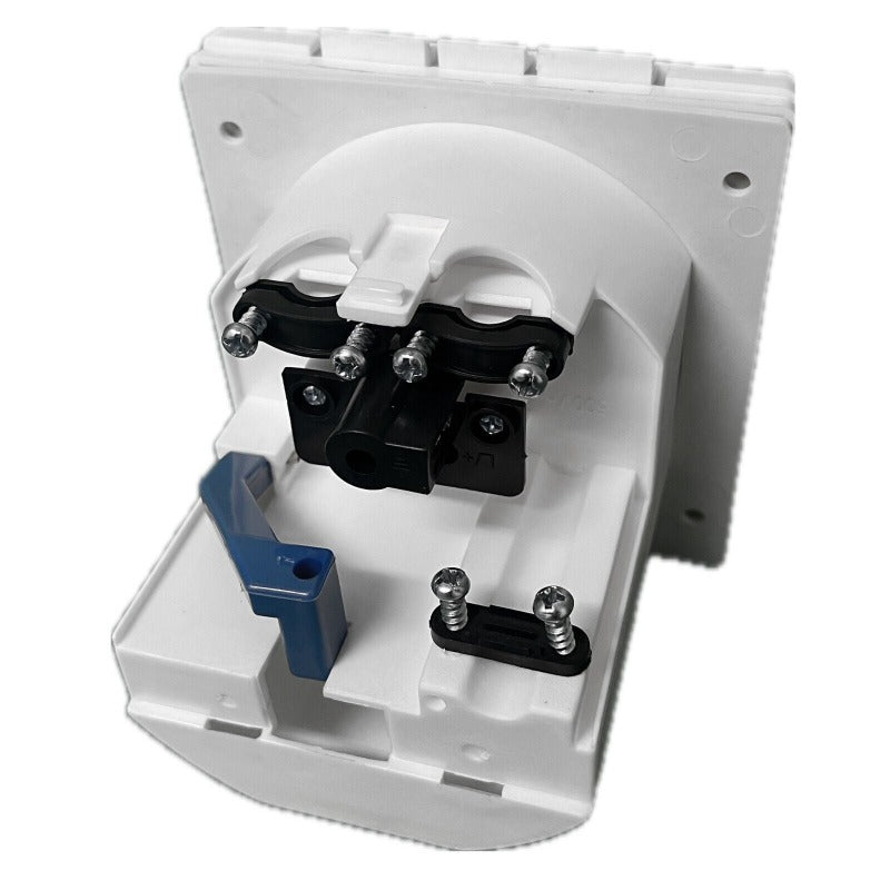 Black 240v Flush Mains Inlet 16amp hook up