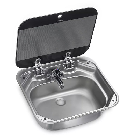 Dometic Smev square sink with black glass lid Product Code: VA8005